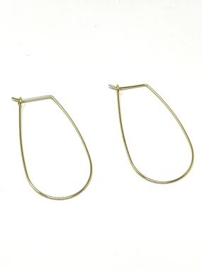 New Anthropologie Teardrop Hoop Minimalist Earrings Gold